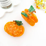 Marbled Pumpkin Acetate Hair Claw Clip Festive Autumn‑Vibe