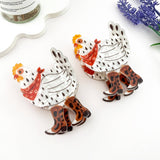 Cowboy Chicken Hair Claw Clip – Playful Western Charm