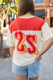 #25 "Jersey" SS T-Shirt (Red / Cream)