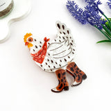 Cowboy Chicken Hair Claw Clip – Playful Western Charm