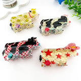 Cow Print Acetate Hair Claw Clip Western Cowboy
