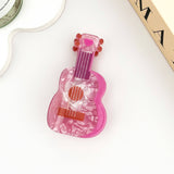Pink Guitar Hair Claw Clip