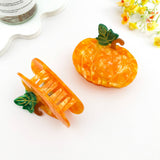 Marbled Pumpkin Acetate Hair Claw Clip Festive Autumn‑Vibe