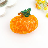 Marbled Pumpkin Acetate Hair Claw Clip Festive Autumn‑Vibe