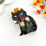 Hat Cat Print Animal Hair Claw Clip