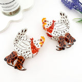 Cowboy Chicken Hair Claw Clip – Playful Western Charm
