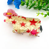 Cow Print Acetate Hair Claw Clip Western Cowboy