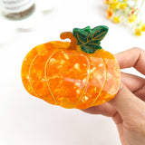 Marbled Pumpkin Acetate Hair Claw Clip Festive Autumn‑Vibe