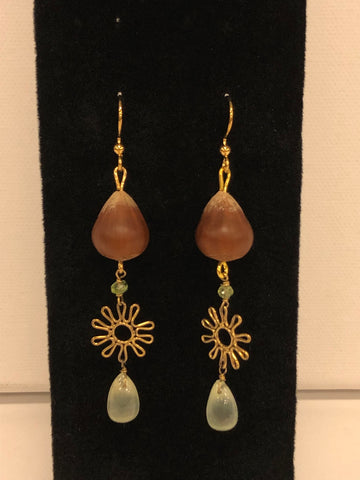 Gold Flower Chinquapin Earrings