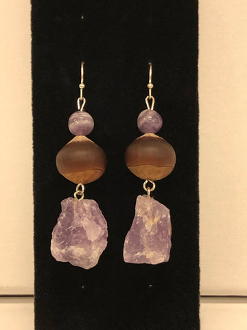 Amethyst Stone Chinquapin Earrings