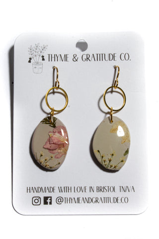Dried flower organic Earring