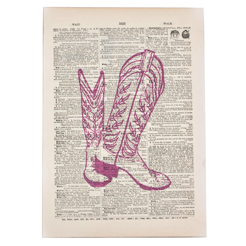 Pink Boots Dictionary Art